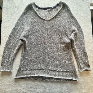 Free People Marled Black and White Knit Pullover Sweater- Size M